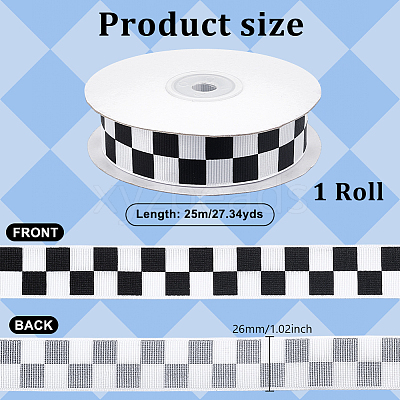 Polyester Grosgrain Ribbon OCOR-WH0105-050B-1