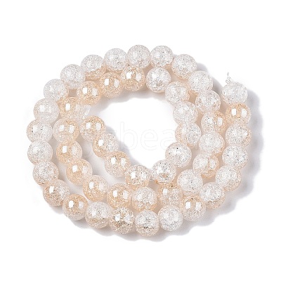 Electroplated Crackle Glass Beads Strands X-EGLA-N014-8mm-02-1