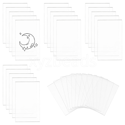 3Sets Rectangle Acrylic Table Sign Holders DJEW-AN0001-01-1