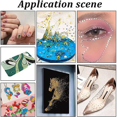 2 Boxes 2 Colors Pointed Back Resin Rhinestone Cabochons MRMJ-OC0003-04-1