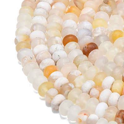 Natural Cherry Blossom Agate Beads Strands G-P575-A07-8x5mm-1