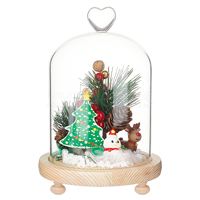 Heart Glass Dome Cover AJEW-WH0505-28B-1