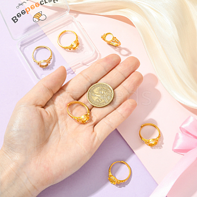 6Pcs Adjustable Brass Finger Rings Components KK-BBC0021-27-1