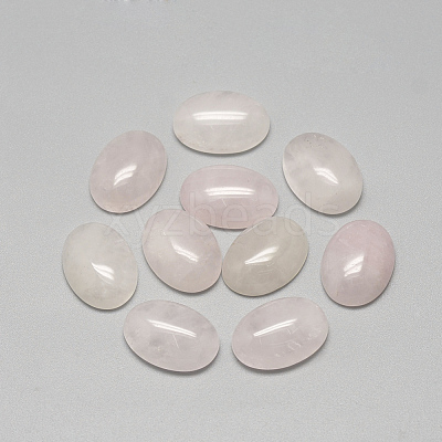 Natural Rose Quartz Cabochons G-R415-8x10-48-1