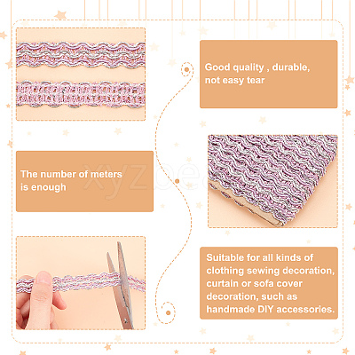 Polyester Braided Lace Ribbons OCOR-WH0060-73E-1