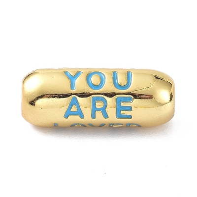 Eco-Friendly Brass Enamel Beads KK-C220-06G-1