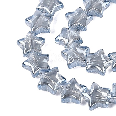 Electroplate Transparent Glass Beads Strands EGLA-N056-04A-A05-1