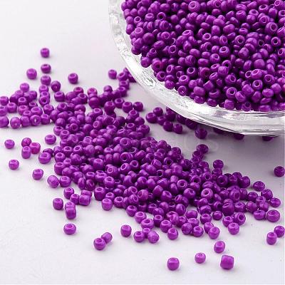 12/0 1.5~2mm Baking Paint Glass Seed Beads Loose Spacer Beads X-SEED-S001-K11-1