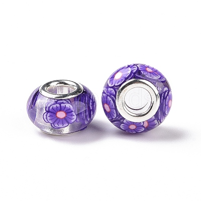 Transparent Resin European Rondelle Beads RPDL-P005-01P-03-1