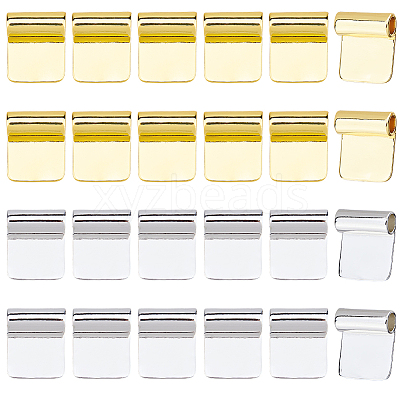 24Pcs 2 Colors Rack Plating Brass Glue-on Flat Pad Bails KK-HS0014-94-1