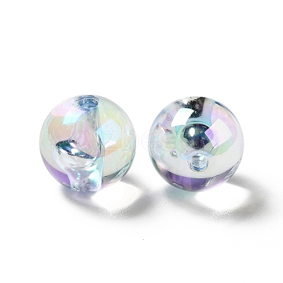 UV Plating Rainbow Iridescent Acrylic Beads TACR-D010-01A-1