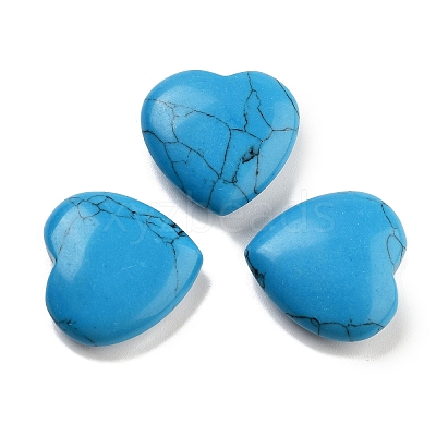 Heart Synthetic Turquoise Palm Stones G-C134-06A-02-1