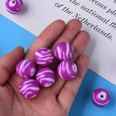 Opaque Striped Acrylic Beads MACR-S373-27B-02-1