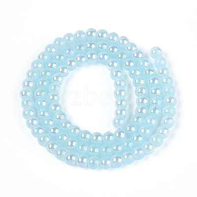 Electroplate Imitation Jade Glass Beads Strands GLAA-T032-J4mm-AB04-1