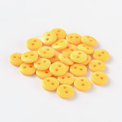 2-Hole Flat Round Resin Sewing Buttons for Costume Design BUTT-E119-20L-04-1