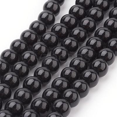 Black Glass Pearl Round Loose Beads For Jewelry Necklace Craft Making X-HY-6D-B20-1