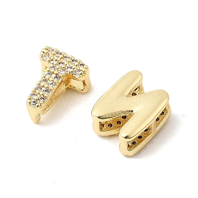 26Pcs 26 Styles Brass Micro Pave Clear Cubic Zirconia Initial Multi-strand Links KK-S520-01G-24-1