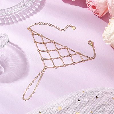 Brass Cable Chains Ring Bracelets for Women BJEW-JB11484-01-1