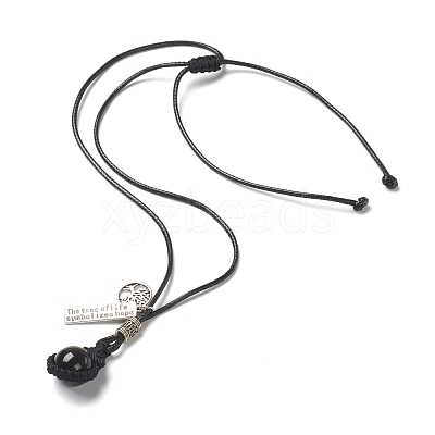 Adjustable Natural Gemstone Pendant Necklaces G-P445-A-1
