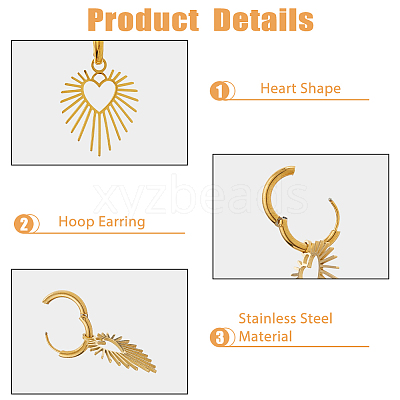2Pairs 2 Colors 304 Stainless Steel Hoop Earrings EJEW-HS0001-25-1