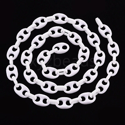 Handmade Opaque Acrylic Coffee Bean Chains CHAC-ZX0001-01K-1