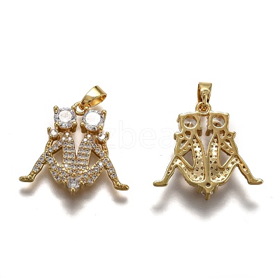 Brass Clear Cubic Zirconia Constellation Charms KK-J278-33G-C-1