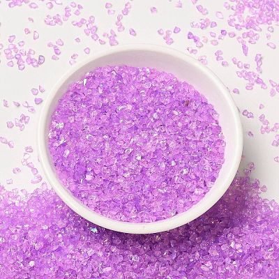 Transparent Electroplate Crushed Glass Craft GLAA-F123-04-1