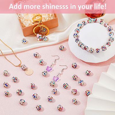 120Pcs Rhinsestone Clay Pave Beads CLAY-FH0001-27B-1