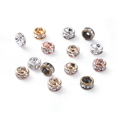 Brass Rhinestone Spacer Beads RB-X0013-10-NF-1
