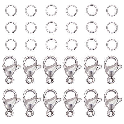 304 Stainless Steel Lobster Claw Clasps STAS-PH0019-50P-1