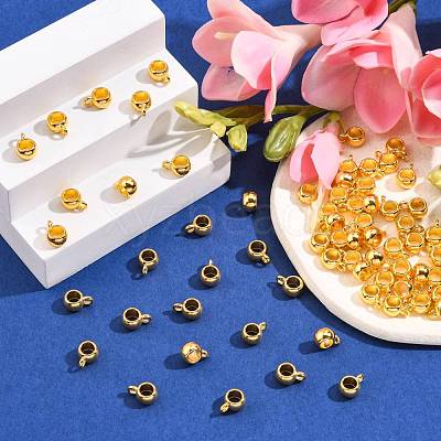 Tibetan Style Alloy Tube Bails TIBEP-LFH251Y-G-FF-1