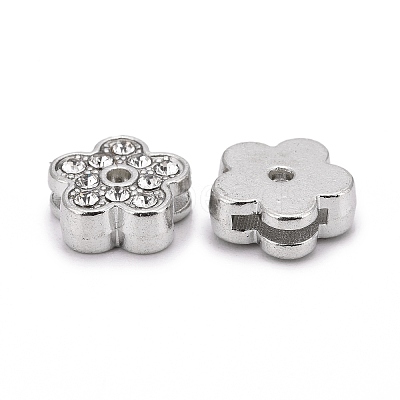 Flower Alloy Rhinestone Slide Charms LS-RSB358-3P-1