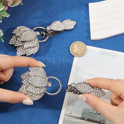 2Pcs Flower Alloy Rhinestone Snap Lock Clasps FIND-FH0018-22B-1