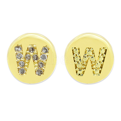 Brass Micro Pave Clear Cubic Zirconia Beads KK-T030-LA843-WX3-1