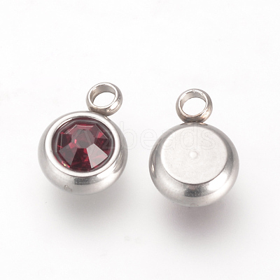 201 Stainless Steel Rhinestone Charms X-STAS-S068-01-1