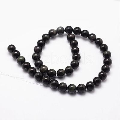 Natural Rainbow Obsidian Beads Strands G-D838-14mm-04-1