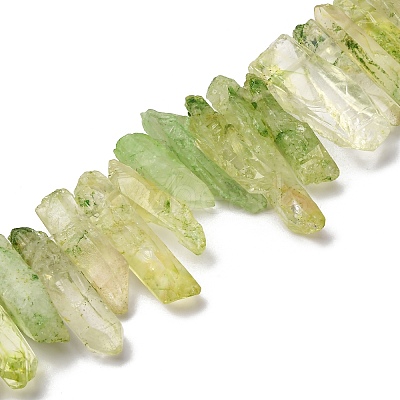 Natural Crackle Quartz Crystal Dyed Beads Strands G-I345-05G-1