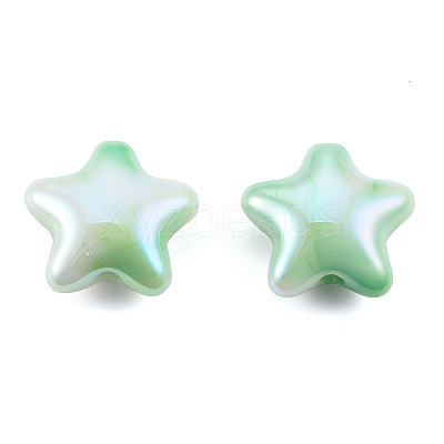 UV Plating Rainbow Iridescent Acrylic Beads PACR-T016-02B-1