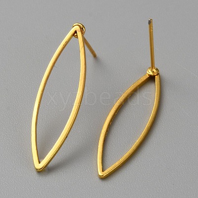 Golden Brass Hollow Geometric Stud Earrings EJEW-WH0012-127F-1