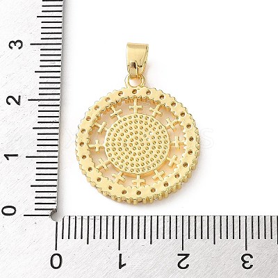 Brass Micro Pave Clear Cubic Zirconia Pendants SH-CBA03AF-14B-G-1