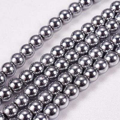 Electroplate Non-magnetic Synthetic Hematite Beads Strands X-G-J169A-4mm-02-1