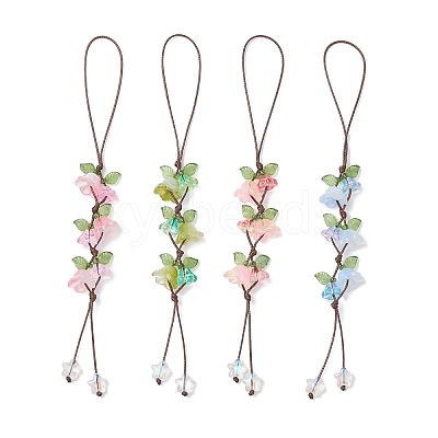 4Pcs 4 Colors Handmade Lampwork Hanging Ornaments HJEW-TA00384-1