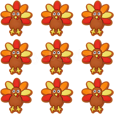 10Pcs Thanksgiving Day Food Grade Eco-Friendly Silicone Beads SIL-SP0001-10-1