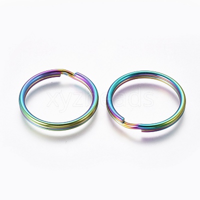 Ion Plating(IP) 304 Stainless Steel Split Key Rings STAS-G201-08B-M-1