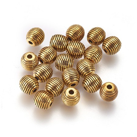 Tibetan Style Alloy Beehive Beads PALLOY-6662-AG-NR-1