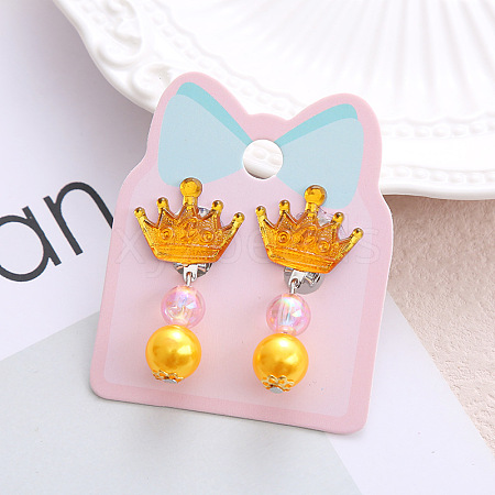 Alloy Plastic Clip-on Earrings for Kid WG21FF0-22-1