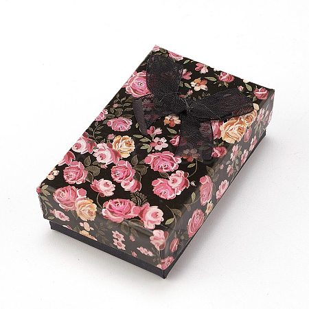 Flower Pattern Cardboard Jewelry Packaging Box X1-CBOX-L007-003A-1