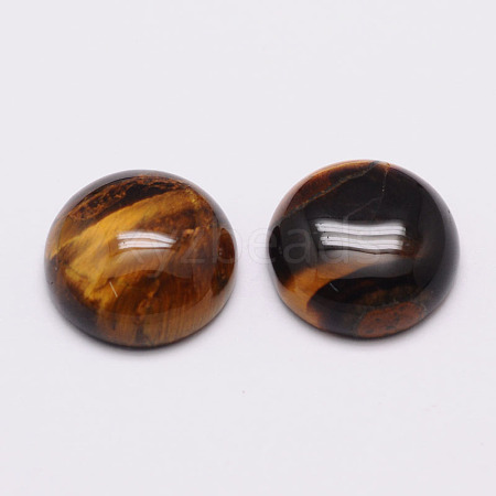 Half Round/Dome Natural Tiger Eye Cabochons X-G-K019-16mm-07-1