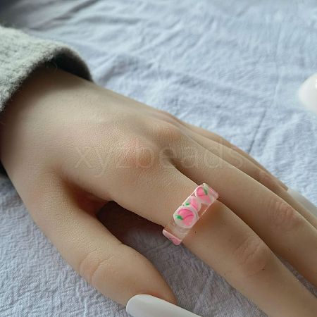 Transparent Acrylic Finger Rings WG2B332-03-1