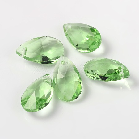 Faceted Teardrop Glass Pendants GLAA-O008-A06-1